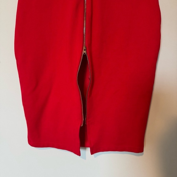 Lulu’s Deep V-Neck Bodycon Double Full Zipper Back Stretch Dress medium - Picture 5 of 11